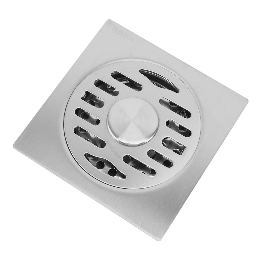 11cm 4 Inch Square Shower Drain 304 Stainless Steel 4.3x4.3in Shower Floor Drain for 50MM to 110MM