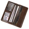 Genuine Leather Long Bifold Wallet for Men Classic Clutch Wallet with Phone Pocket Multi Card Slots Large Capacity Men Purse for Daily Use