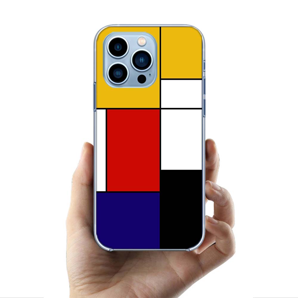 TOPLBPCS Mondrian Grid Cases Phone Case For Iphone 17E 16E 17 Air 16 Pro Max 15 Pro 14 Plus 11 13 12 Mini Cover Cases Compatible