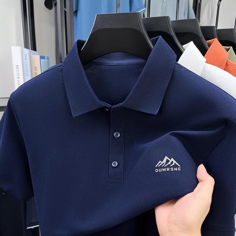 Summer New Collar Cool Feeling Dad Outfit Half Sleeved Polo Shirt Men's Top