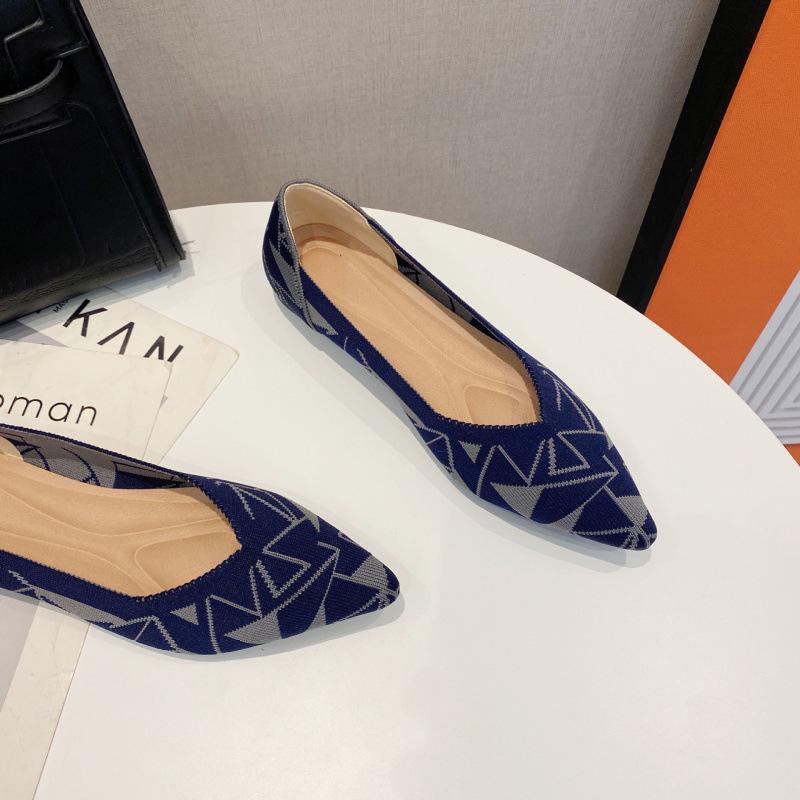 Princess direct supply 2026 spring and autumn new super soft fly-woven pointed flat shoes light
