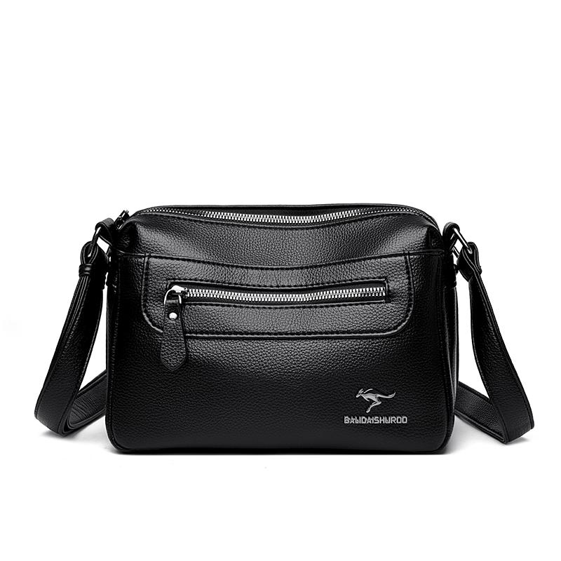 Fashionable Women's Leather Crossbody Bag, Elegant Shoulder Bag, Women's Large Capacity Crossbody Bag, Retro Shoulder Bag, Multi Pocket Shoulder Bag