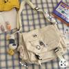 Wind large capacity shoulder bag men's Harajuku retro tooling mailman bag girl student messenger bag