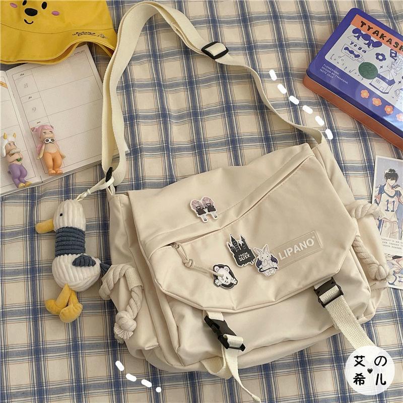 Wind large capacity shoulder bag men's Harajuku retro tooling mailman bag girl student messenger bag