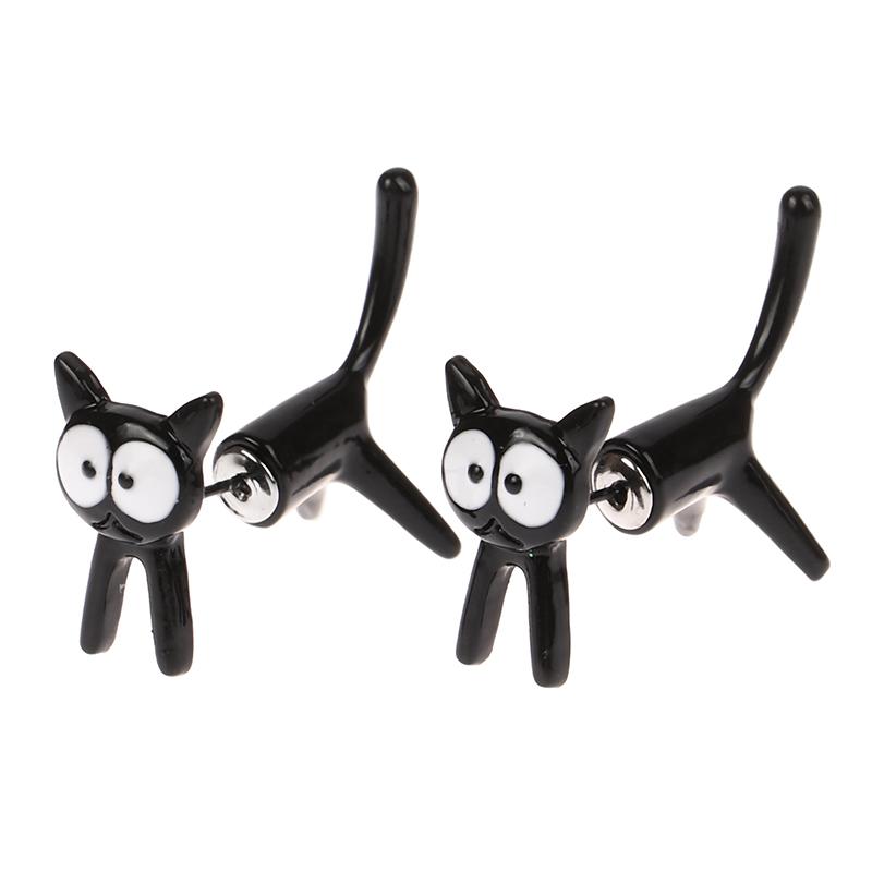 1 Paar Lustige Schwarze Katze Persönlichkeit Ohrring Für Frauen Niedliche Kätzchen Tier Ohrringe