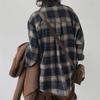 Unisex Japanese Retro Wool Plaid Long-Sleeve Shirt - Autumn/Winter College Style