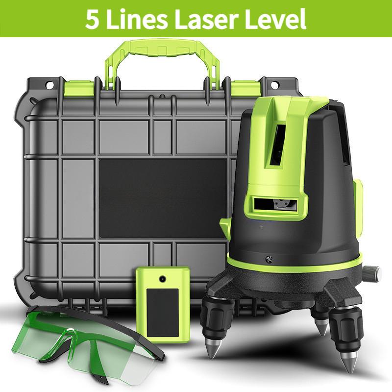 2/3/5 Line ° Horizontal and Vertical Cross Lines New Green Light Laser Level  360Self-leveling Measurement Tool