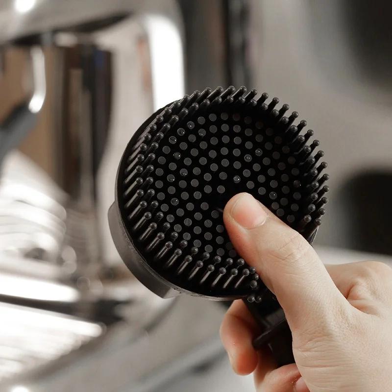 Coffee Machine Cleaning Brush 51mm/58mm Espresso Group Head Cleaning Brush Detachable Silicone Brush Coffee Maker Cleaning Tools