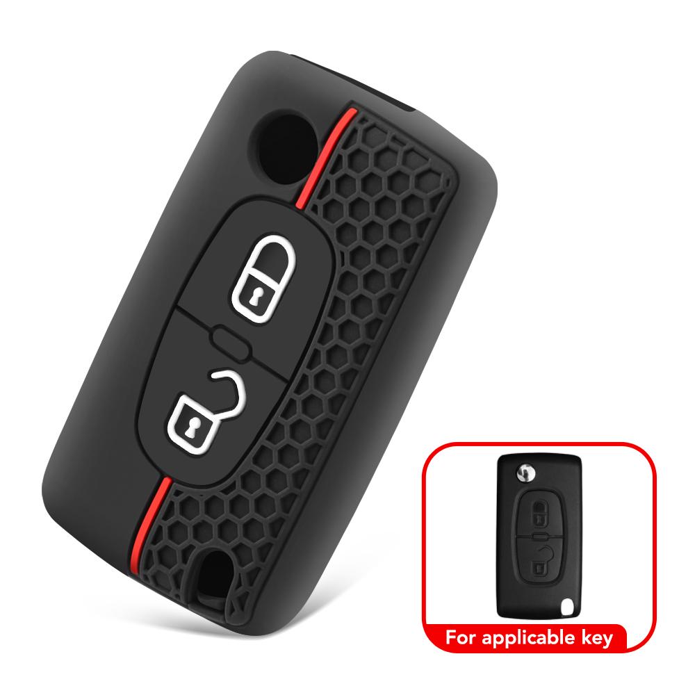 

2 3-кнопочный чехол для ключа Citroen C-Crosser C3 C4 Picasso Berlingo чехол для Peugeot Partner Tepee 207 307 308 407 брелок чёрный