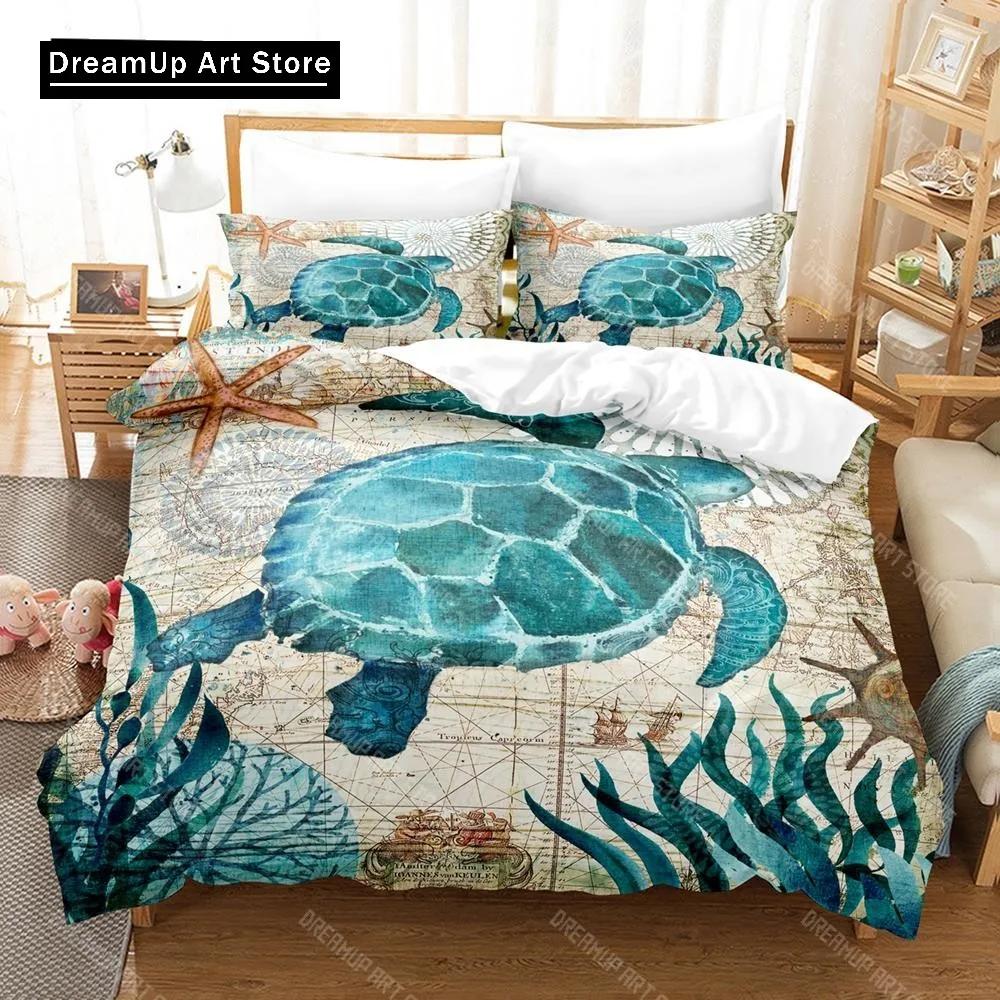 3D Print Undersea World Bed Linen Set,King Size Duvet Cover,Bedroom Bedding,Home Textile,Double Kid Quilt Cover,Dropship