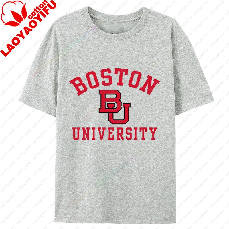 

Boston University BU Graphic Unisexs TShirts New Pattern Hot Sale Vintage Clothing Cotton Summer Oversized Camiseta Sports Top XS