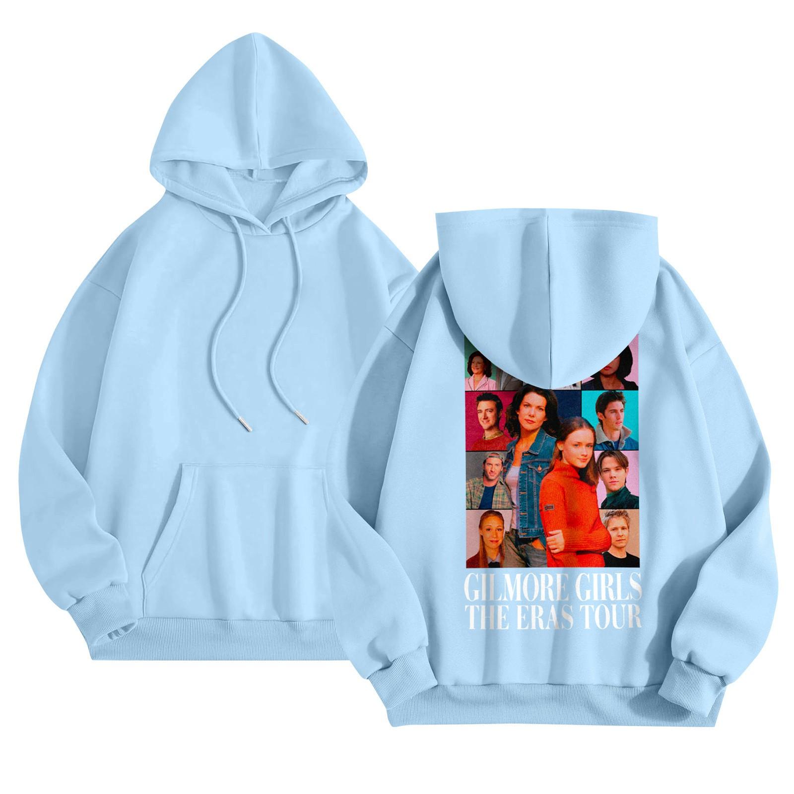 

Жіночі толстовки великого розміру Світшоти з довгим рукавом Повсякденний пуловер з капюшоном Топи XL синій