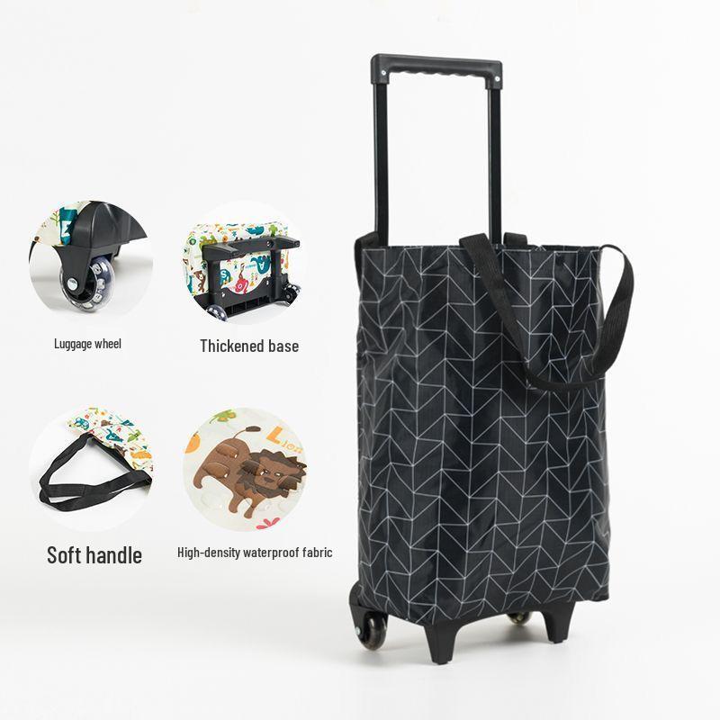 Foldable Portable Shopping Cart with Wheels