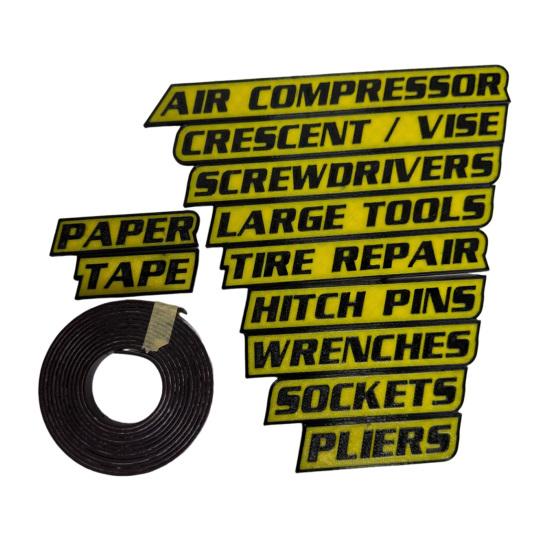 1 Set Magnetic Toolbox Label Easy To Read Reusable 3D Magnetic Tool Chest Organizer Tag Multi-functional Toolboxes Drawers Marker Organization Label