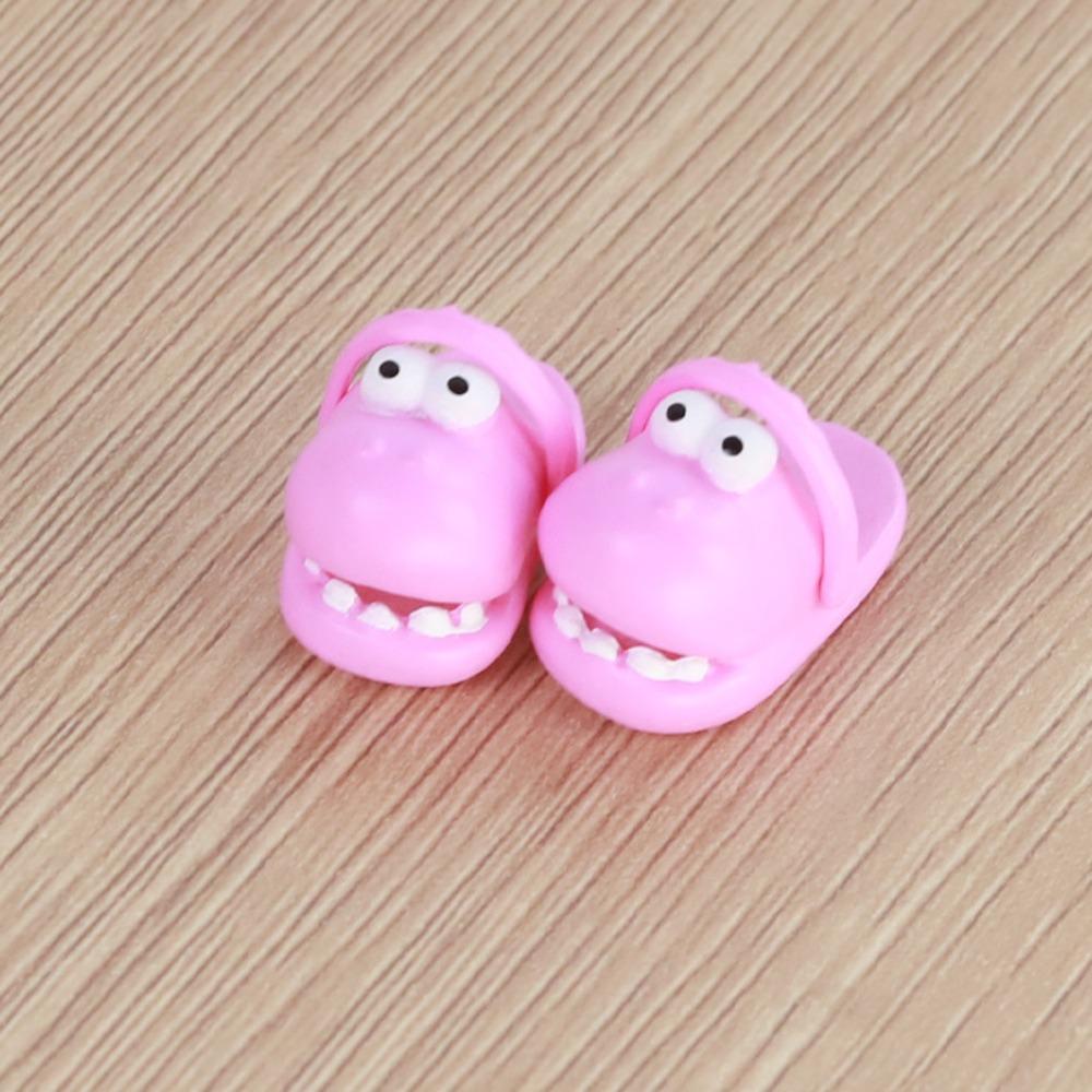 1 Pair Simulation Mini Dinosaur Slippers Round Toe Silicone Dinosaur Slippers  Children Toys