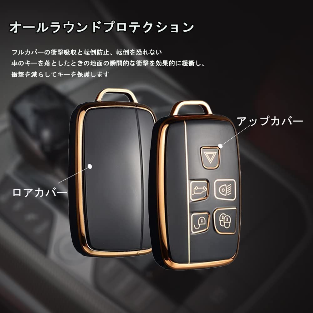 SANRILY Smart Key Case for Land Rover, Compatible with Range Rover Evoque, Range Rover Sport, Discovery Evoque, Jaguar, and More. Stylish Remote Key C