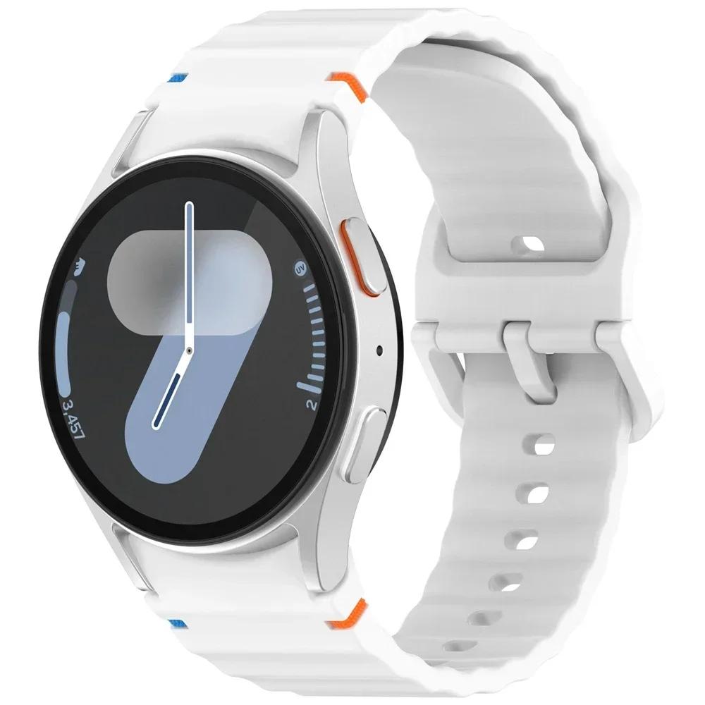 Silicone Sport Belt Bracelet Correa For Samsung Galaxy Watch 7 Band FE/5 Pro/6/4 Classic 44mm 40mm Galaxy Watch 7 Strap