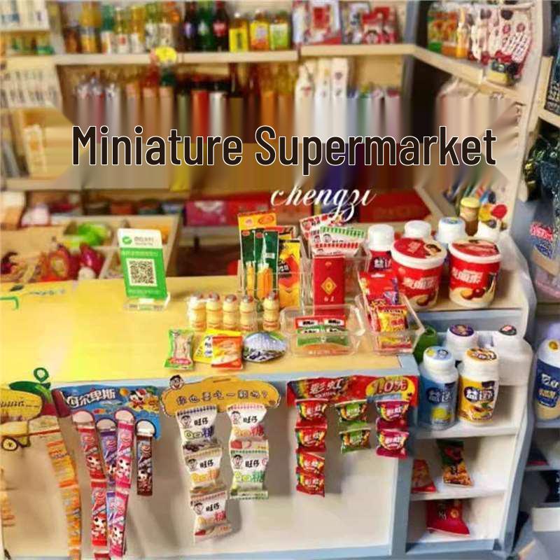Miniature Food & Drink Set: Small Supermarket Model Toys for Pretend Play