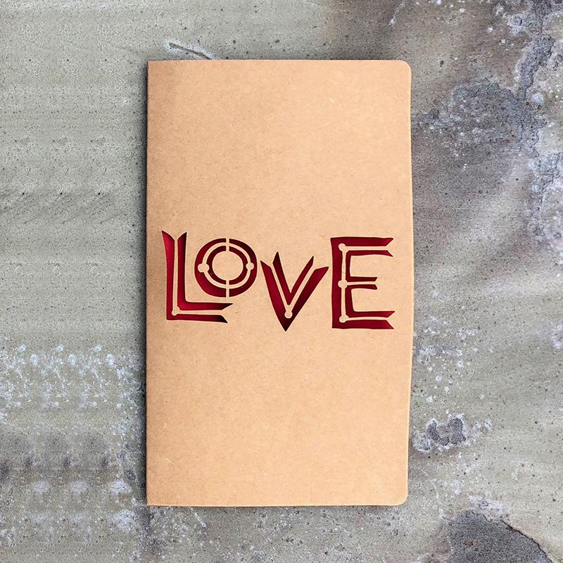 10pcs/bag Retro Kraft Paper Laser Hollowed Out Love Card, Thank You Card, High-end Greeting Card