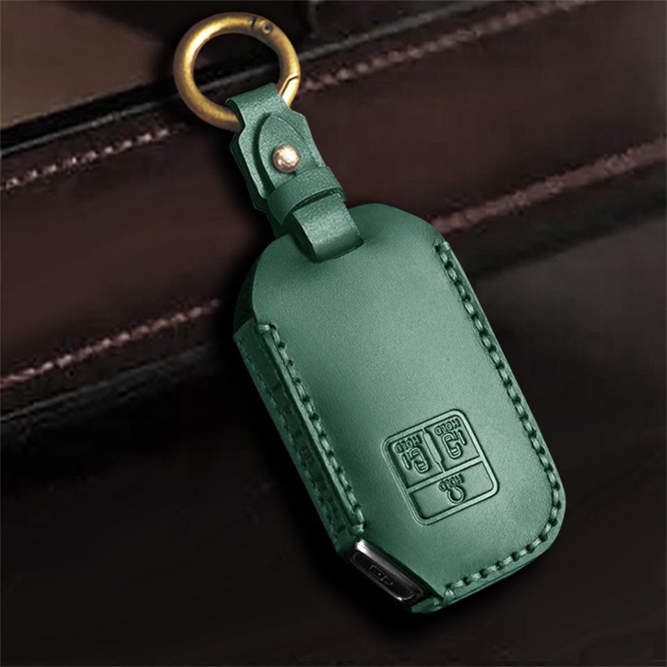 2026 Kia Carnival 4th Gen Genuine Leather Key Cover – Stylish & Protective Remote Bag for Men & Women.