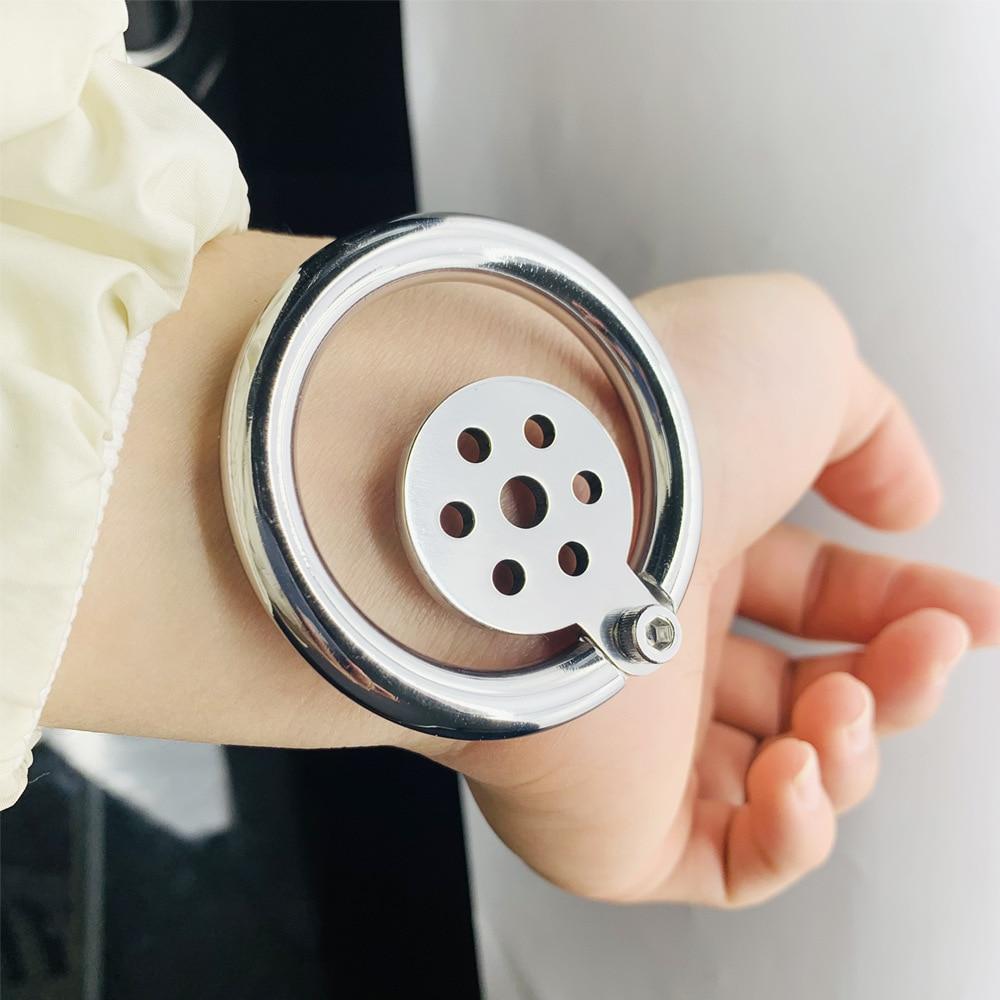Men's Metal Penis Cage Penis Lock Leather Wear + Catheter CB Lock Chastity Belt Cock Ring Gay Sex Toy Slave BDSM