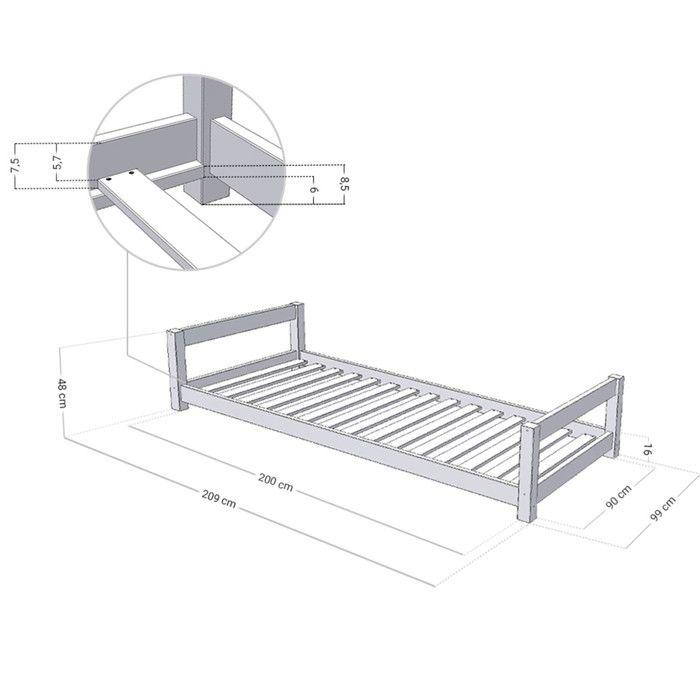 KIDDY Children's Bed 90 X 200 Navy Blue