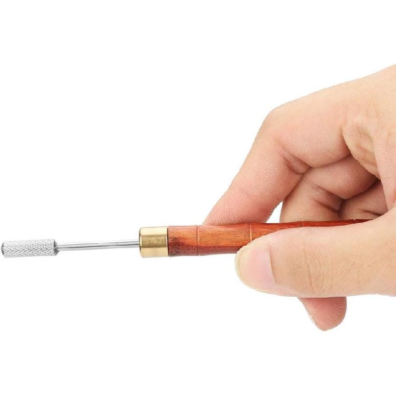 Hilitand Leather Dye Pen, DIY Leather Top Paint Roller 160mm / 6.3inch Craft Oil Pen Applicator Leather Craft Tool (Brown)