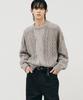 NOIRER Heavy Multi-Cable Oversized Sweater (Melange Grey)