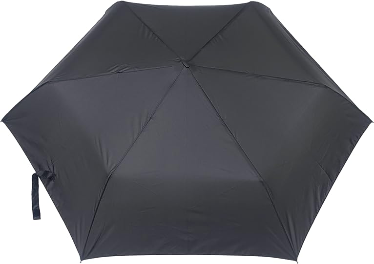 Rose Sangyo Long Mini Folding Solid Flat 82600501 Men's Umbrella, 60cm, Umbrella, Color, Black,