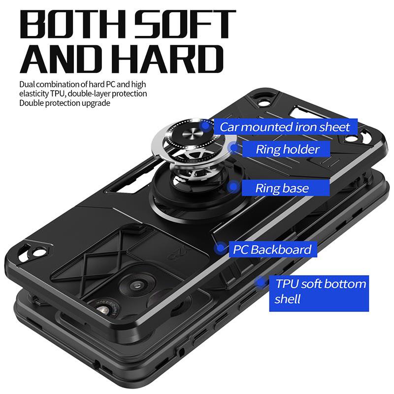 Für Motorola Moto G56 G86 G04 G24 G05 G04S 2024 G15 Power E14 E15 Handyhülle, Armor 360° drehbarer Ringhalter Schutzhülle