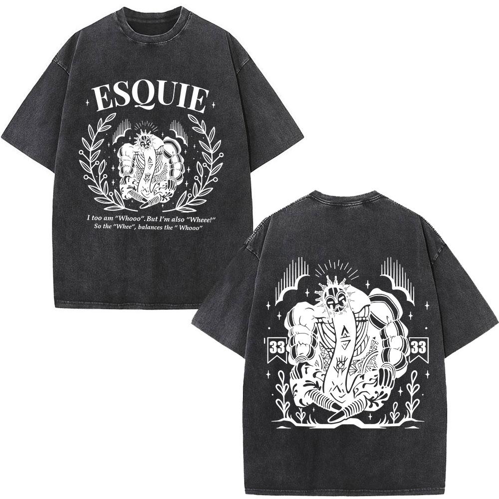 

Esquie Clair Obscur Expedition 33 Футболки з вінтажним пранням Подарункова футболка для фанатів гри Чоловічий Жіночий Одяг Модна Футболка з коротким рукавом S