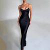 New Women's Sexy Suspender Satin Fashion Halter Strap Waist Evening Dress Dress