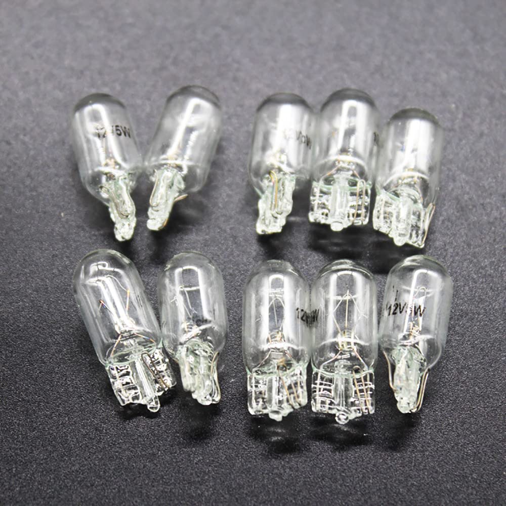 Set of 50 T10 Stealth Halogen SODOI Bulb Wedge Clear Amber Non-Polar Car