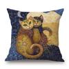 Lovely Cute Cartoon Klimt Style Cat Cushion Cover Bedroom Decorative Sofa Throw Pillow Case
