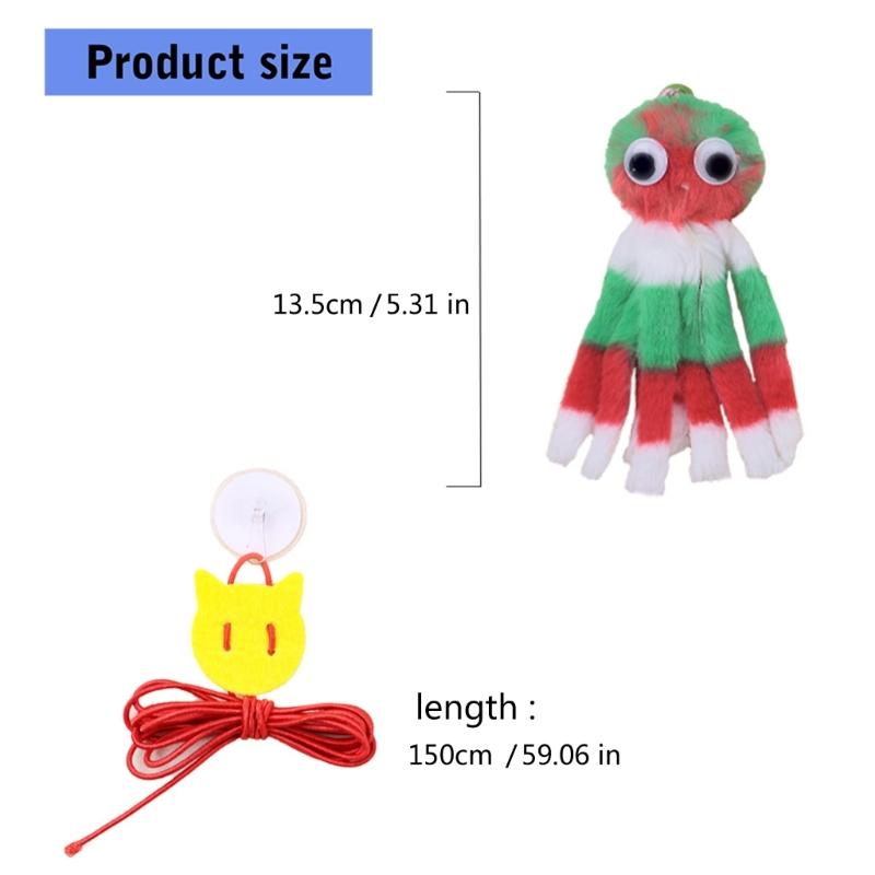 Lovely Suspended Kitten Toy With Chirping Mechanism Soft Fabric Tentacles Design Kitten Entertainment