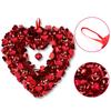 Valentines Day Wreaths for Front Door,14-Inch Valentine's Day Wreath with Lights,Heart Design with Heart-Shaped Ornaments