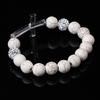 Beading Bracelet White Stone Rhinestone Bangle Natural Stones Beads Men Jewelry Cross Party Gifts