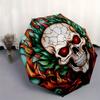 Stained Skull Artwork: Unique Decor for Any SpaceUmbrella, Portable 3-Fold Compact Umbrella,Christmas Gift ES645