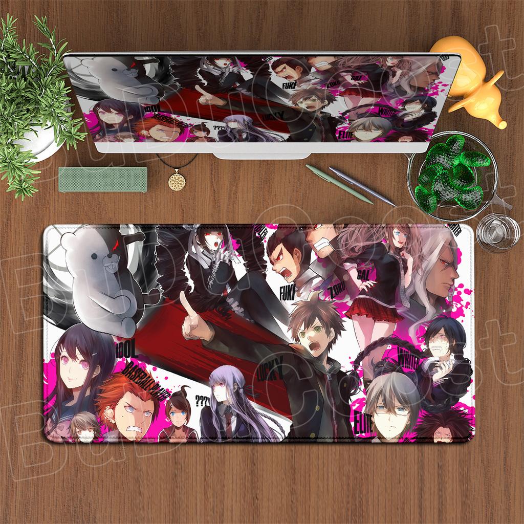 900x400mm Computer Keyboard Desk Mats Hot Anime Danganronpa Speed Mouse Pad Non-slip Gaming Laptop Carpet PC Rubber Accessories