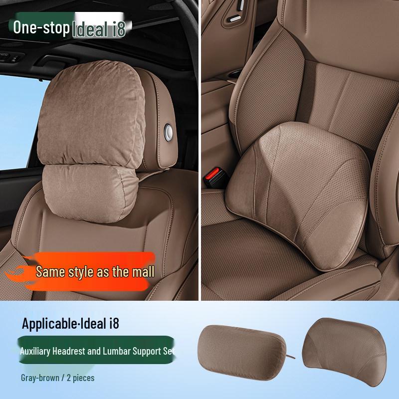 Ideal i6i8 Car Neck & Lumbar Support Pillow Set for Headrest and Interior Decoration