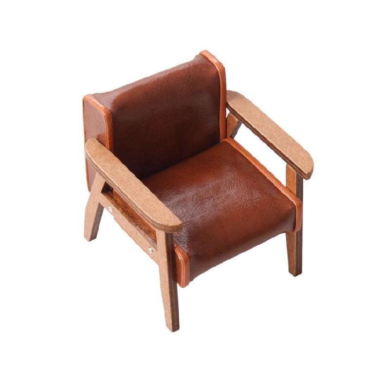 Multipurpose Miniature Sturdy Leather Sofa for Dollhouses 1 12 Scale Toy Set Living Room Furniture Toy Accessory