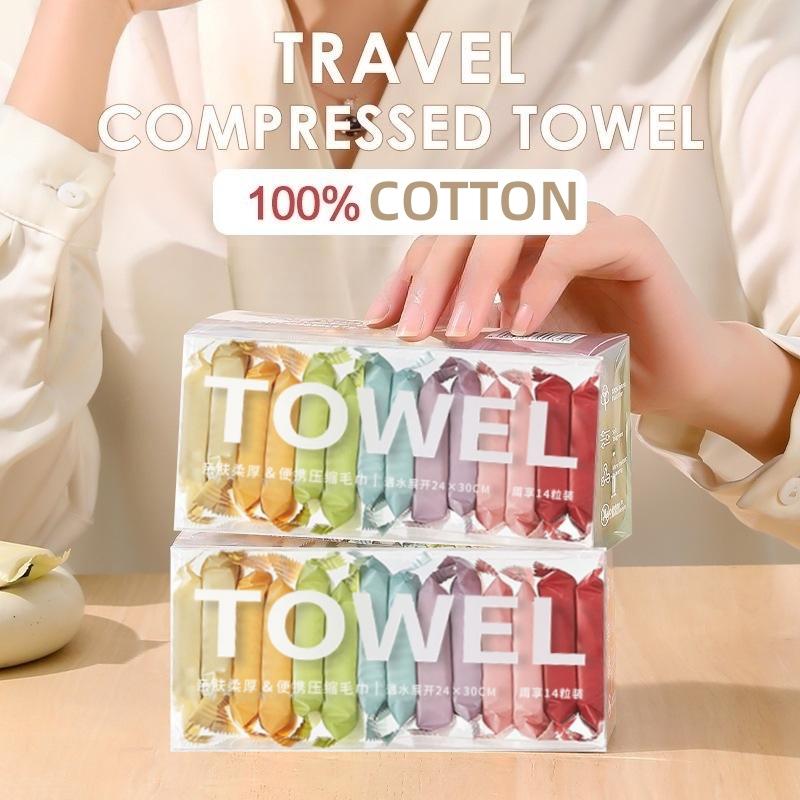 Compressed Towel Individual PackagingTravel Disposable Face Towel Cleaning Quick Drying Towel Pure Cotton Non-Woven Fabric Wipes Makeup Towel