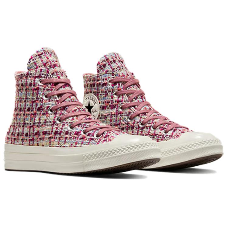 Converse Chuck 70 High Tweed Shimmer Unisex Sneakers Purple Orchid-Abyss Legend-Berry A12738C