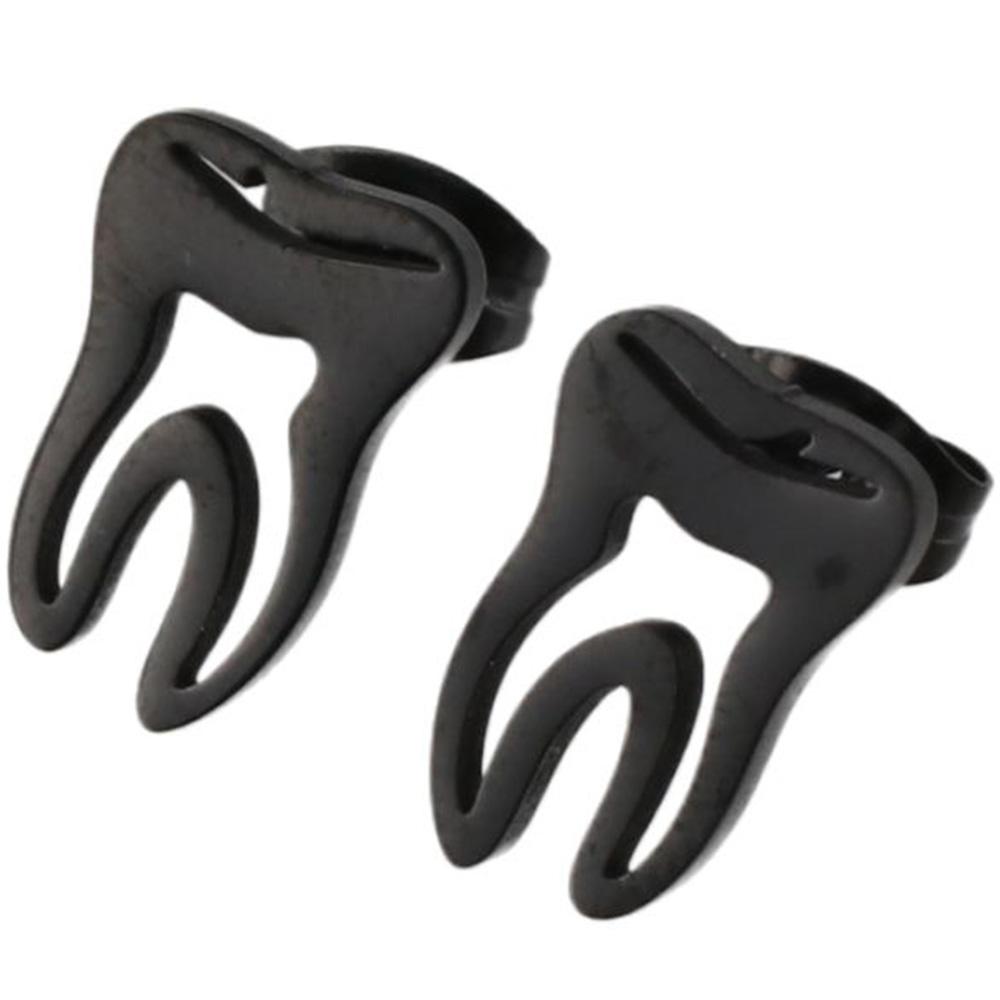 Women Punk Asymmetric Stud Earrings Stainless Steel Doctor Nurse Accessories Tooth Stud Earrings