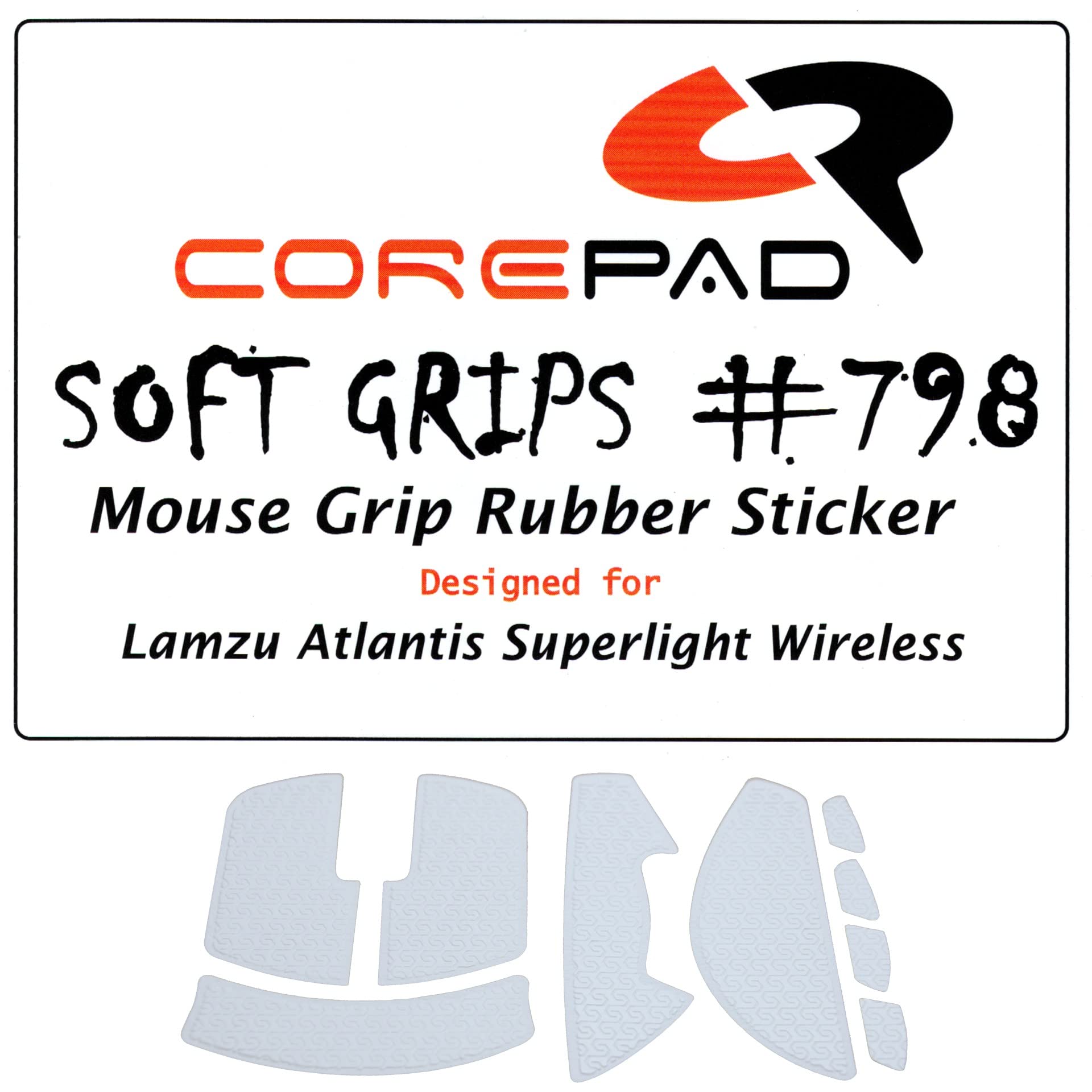 

Corepad Soft Grips Grip for Lamzu Atlantis Superlight Wireless 1set (White) білий