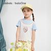 Balabala Girls' Faux Two-Piece Short-Sleeve T-Shirt