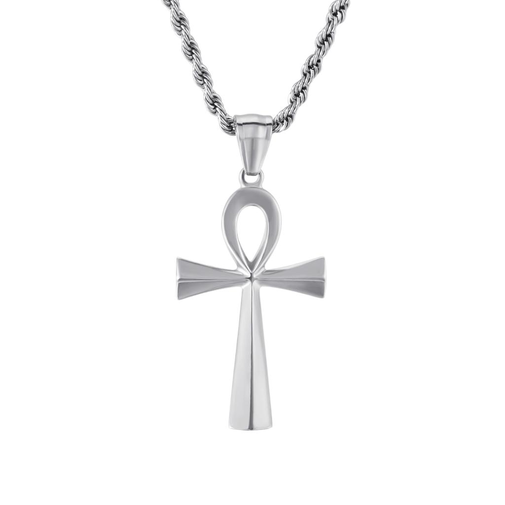 Shiny Golden Stainless Steel Cross Pendant for Men Women Polished 45-60cm Necklace Trendy Party Jewelry Gothic Accessories Gift