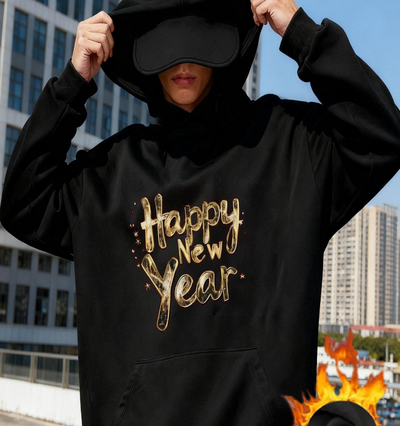 Новогодние перерывы в работе и отдых: Худи с маской для глаз для комфорта на весь день XXL чёрный