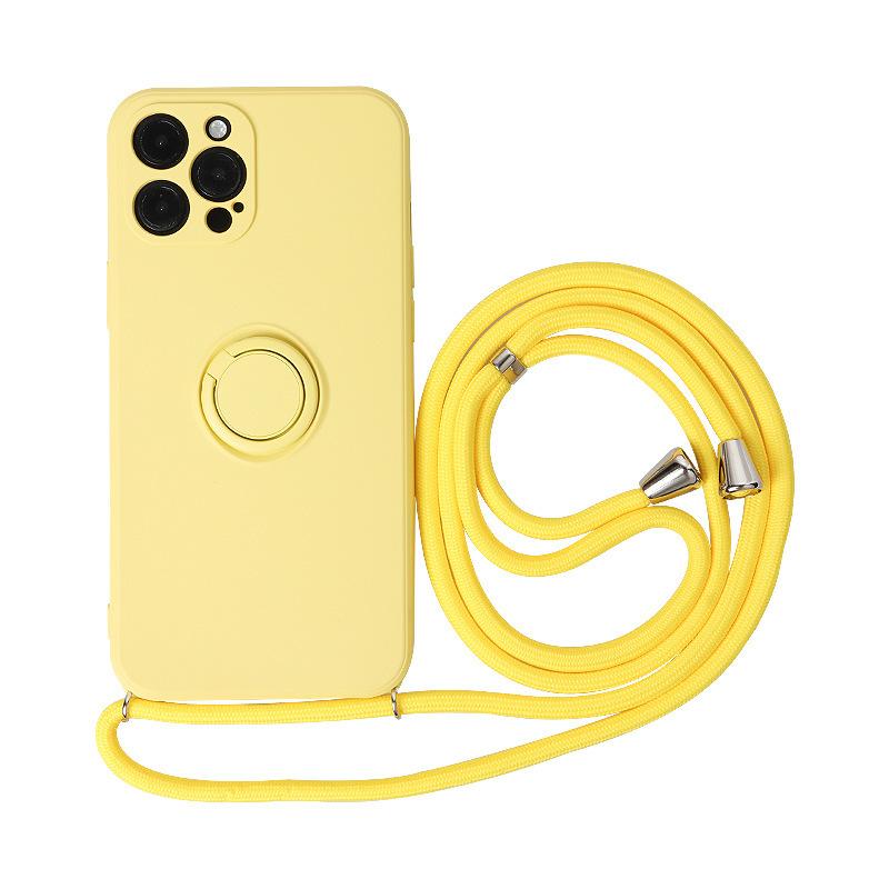 Liquid Frosted Magnetic Silicone Phone Case With Lanyard Crossbody Stand Protective Cover For Apple Iphone