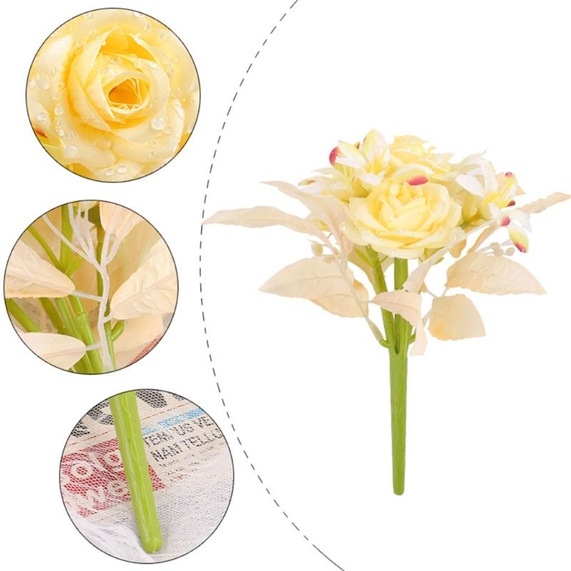 Artificial Flowers Artificial Rose Flower Bouquet for Wedding Party Decoration, Realistic Flower Table Centerpiece Decor